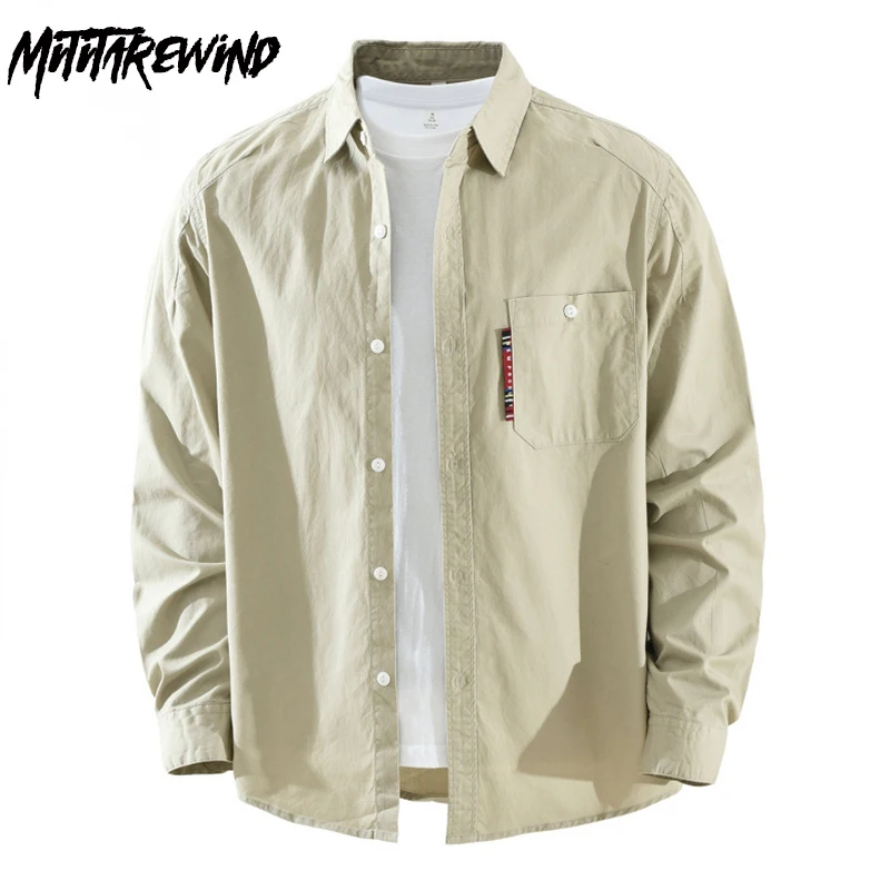 Spring New Mens Long Sleeve Shirts Japanese Safari Style Shirt Men Lapel Pocket Top Pure Cotton Casual Shirts Simple Khaki Shirt
Spring New Mens Long Sleeve Shirts Japanese Safari Style Shirt Men Lapel Pocket Top Pure Cotton Casual Shirts Simple Khaki Shirt