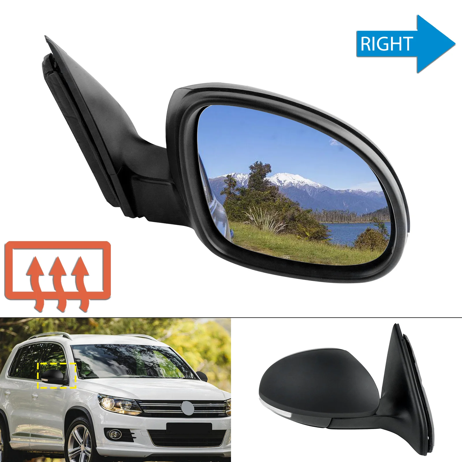 Электрический индикатор зеркала двери с подогревом, грунтованная правая сторона для VW Tiguan 07-15
Электрический индикатор зеркала двери с подогревом, грунтованная правая сторона для VW Tiguan 07-15