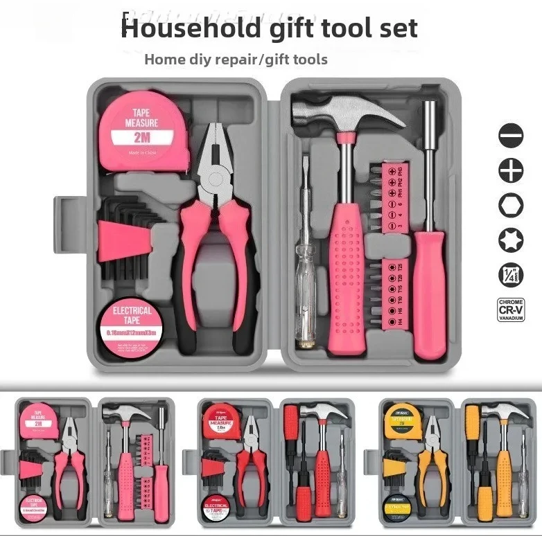 Tape Measure Manual Maintenance Tool Set Hardware Household Multifunctional Household Toolbox Hardware Tools Daquan Combination
Tape Measure Manual Maintenance Tool Set Hardware Household Multifunctional Household Toolbox Hardware Tools Daquan Combination