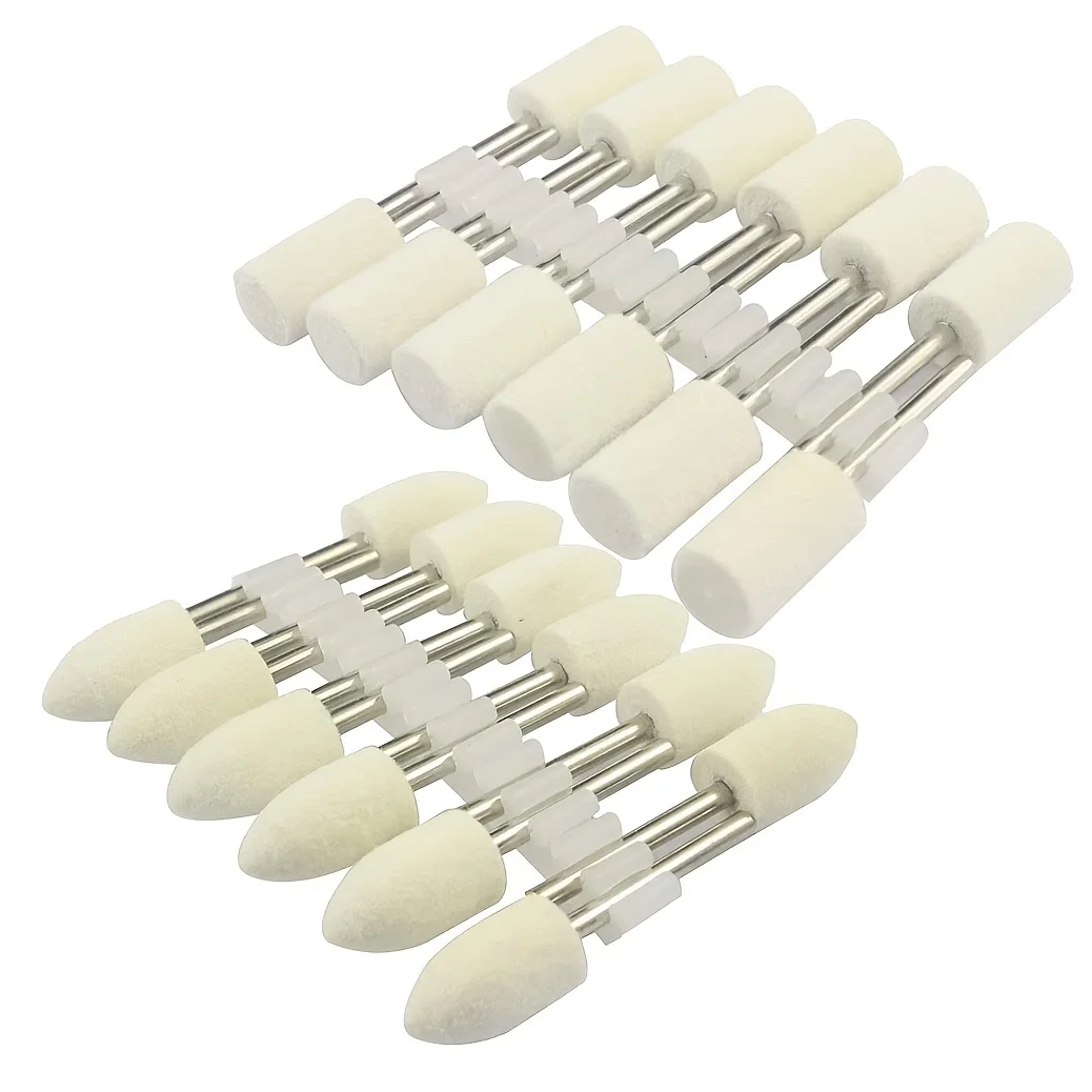 24 Pcs Wool Polishing Bits - Wool Felt Polishing kits with 1/8 Inch Mandrel for Dremel Rotary Tools Polishing Watch Jewelry etc
24 Pcs Wool Polishing Bits - Wool Felt Polishing kits with 1/8 Inch Mandrel for Dremel Rotary Tools Polishing Watch Jewelry etc