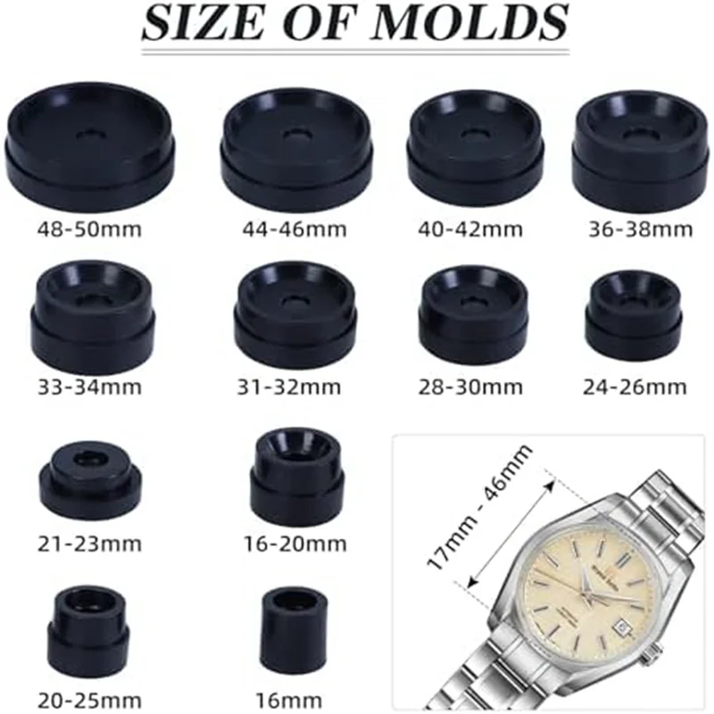 A01F-Набор инструментов для прессования часов, используемый для закрытия задней крышки часов, замена батареи для часов, подходит для комплекта для ремонта часов
A01F-Набор инструментов для прессования часов, используемый для закрытия задней крышки часов, замена батареи для часов, подходит для комплекта для ремонта часов