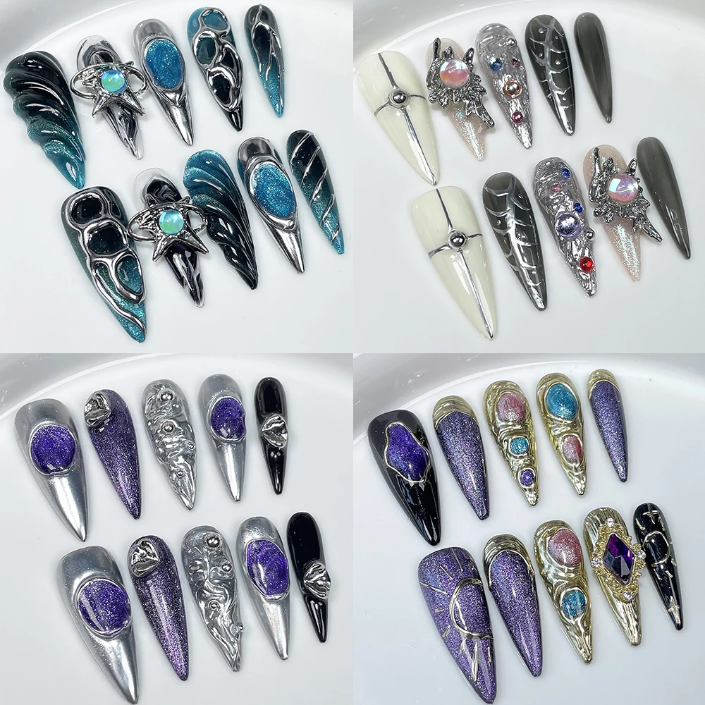 Europe and The United States Long Tip Handmade Fake Nail Light Luxury Heavy Industry Irregular Cat Eye Pressed Nail Wholesale
Europe and The United States Long Tip Handmade Fake Nail Light Luxury Heavy Industry Irregular Cat Eye Pressed Nail Wholesale