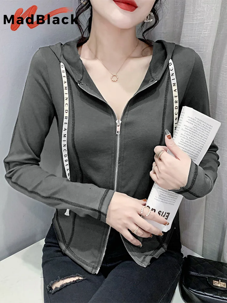 MadBlack European Clothes Jacket Women Hooded Zipper Slim Top Casual Long Sleeve Coat Autumn Winter T38717JM
MadBlack European Clothes Jacket Women Hooded Zipper Slim Top Casual Long Sleeve Coat Autumn Winter T38717JM