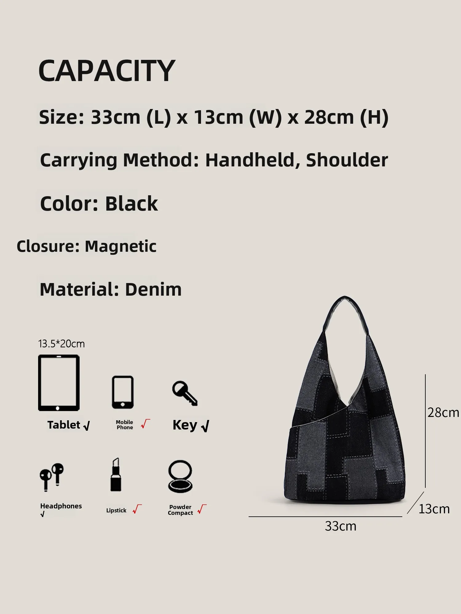 2025 New Initials Premium Casual Versatile Denim Patchwork Tote Bag Women's mat Single oulder Bag Faionable Soft H...
2025 New Initials Premium Casual Versatile Denim Patchwork Tote Bag Women's mat Single oulder Bag Faionable Soft H...
