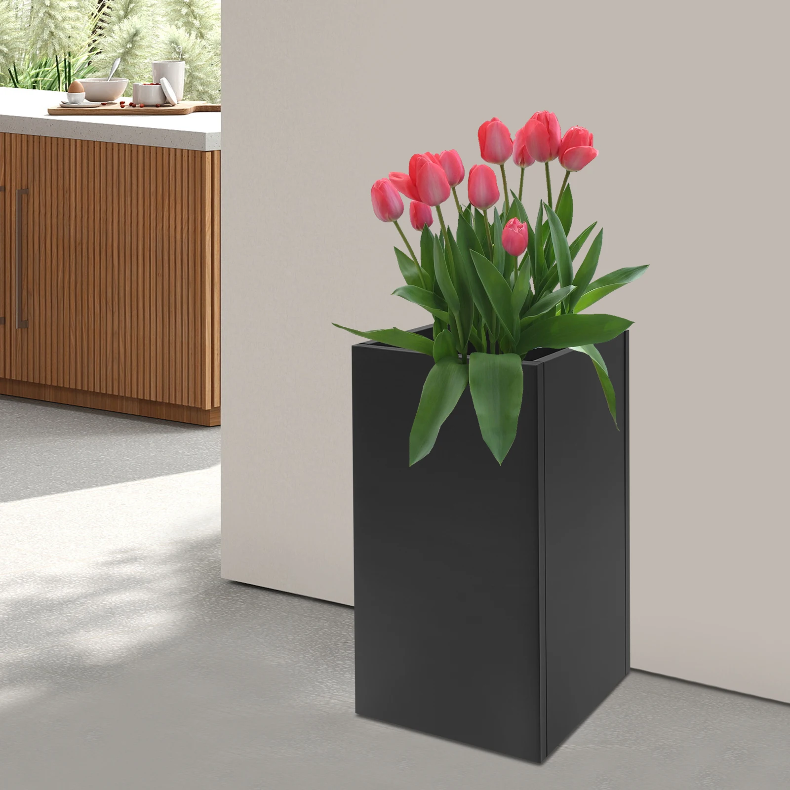 Black 16*16*30in Heavy Duty Planter Box for Outdoor Plants, Tall Metal Planter Box, Metal Planters Box for Growing Vegetables
Black 16*16*30in Heavy Duty Planter Box for Outdoor Plants, Tall Metal Planter Box, Metal Planters Box for Growing Vegetables