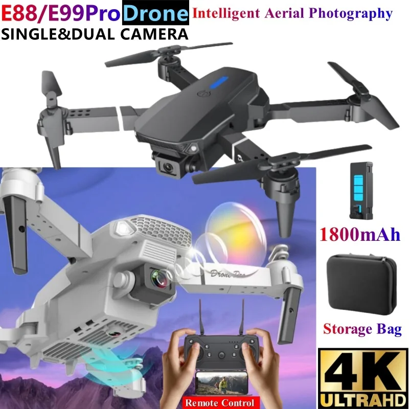 E88/E99Pro 4K RC Drone 1080P Wide Angle Single/Dual HD Camera Foldable Helicopter WIFI FPV Height Hold Apron Professinal Aerial
E88/E99Pro 4K RC Drone 1080P Wide Angle Single/Dual HD Camera Foldable Helicopter WIFI FPV Height Hold Apron Professinal Aerial