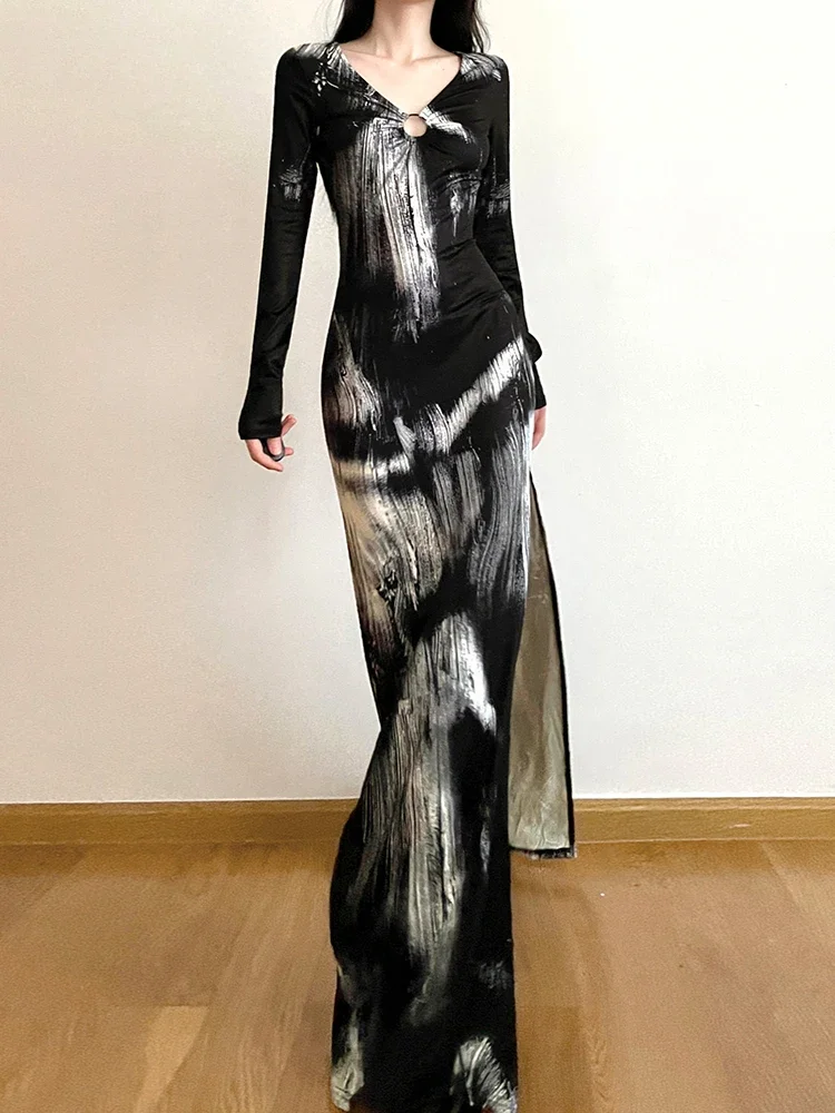 2024 New Slim Hollow Out Printed Split Dress Holiday Sexy V-Neck Long Sleeve Maxi Dresses for Women Autumn Ladies
2024 New Slim Hollow Out Printed Split Dress Holiday Sexy V-Neck Long Sleeve Maxi Dresses for Women Autumn Ladies