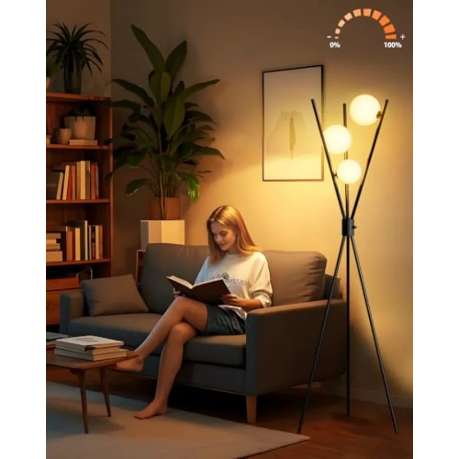 60IN Dimmable Floor Lamp, Mid Century Standing Lamps with Soft Warm White Eye Care 000K Bulbs Included, Modern Tall Lamp for Li
60IN Dimmable Floor Lamp, Mid Century Standing Lamps with Soft Warm White Eye Care 000K Bulbs Included, Modern Tall Lamp for Li