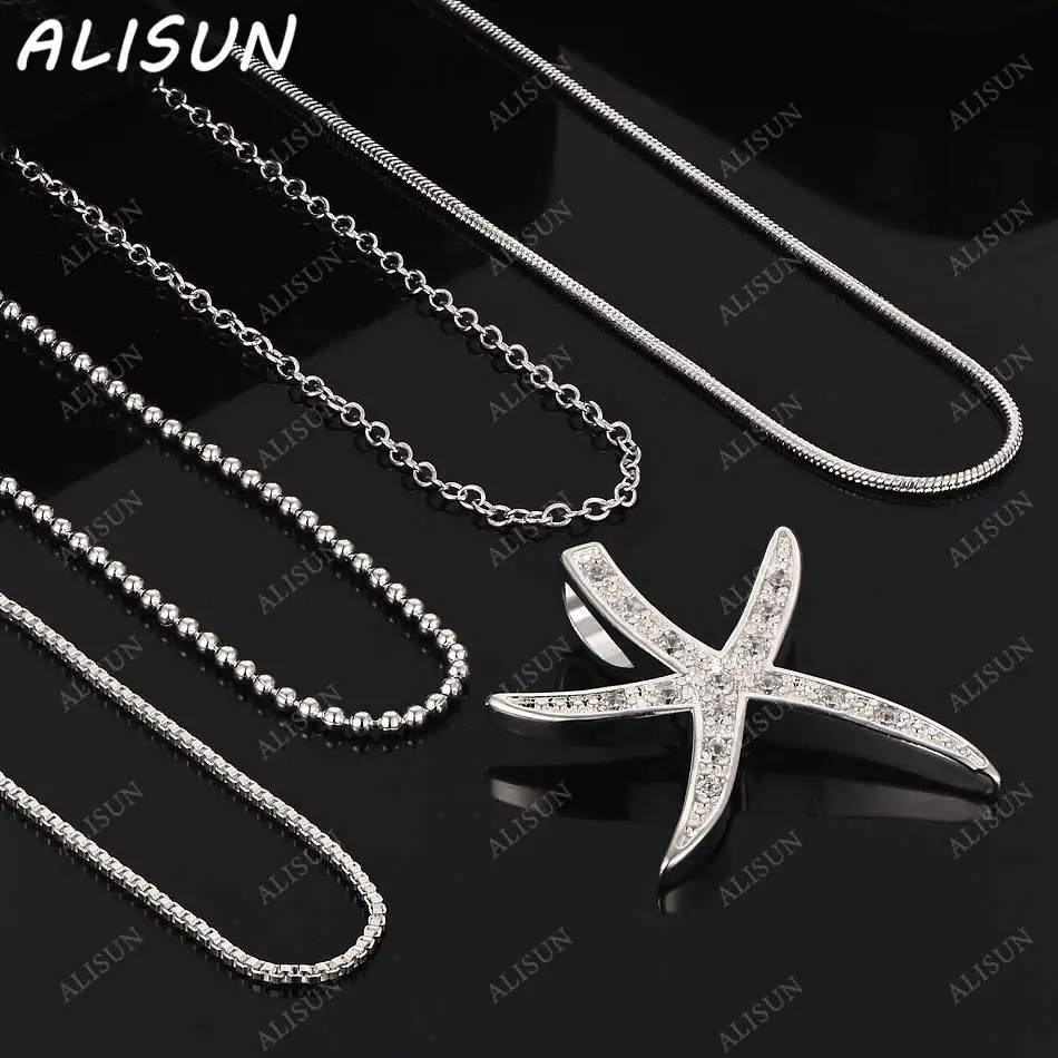 ALISUN 40-75cm 925 Sterling Silver Zircon Starfish Pendant Necklace For Women Men Trend Birthday Gift Fashion Party Fine Jewelry
ALISUN 40-75cm 925 Sterling Silver Zircon Starfish Pendant Necklace For Women Men Trend Birthday Gift Fashion Party Fine Jewelry