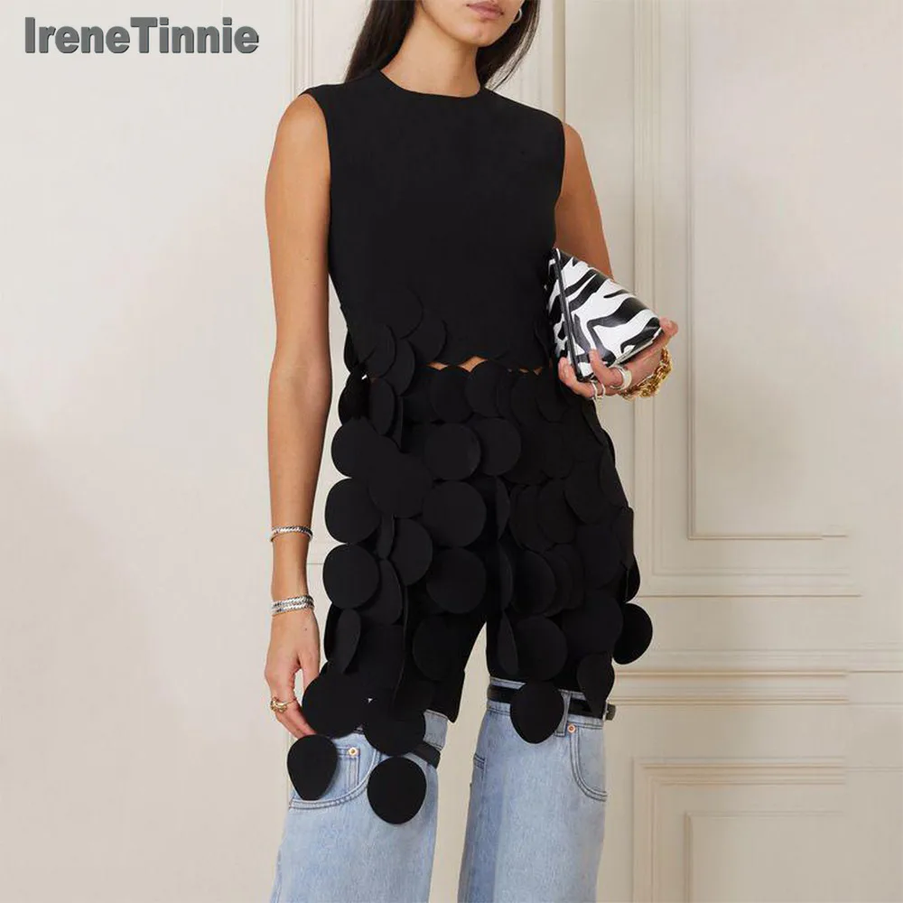 IRENE TINNIE Solid Spliced Tassel Casual Tank Tops Women Round Neck Sleeveless Patchwork Zipper Minimalist Slimming Vests Female
IRENE TINNIE Solid Spliced Tassel Casual Tank Tops Women Round Neck Sleeveless Patchwork Zipper Minimalist Slimming Vests Female