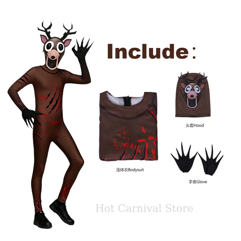 Christmas Party Costume Horror Game 99 Night Forest Deer Role playing Costume Halloween Set Reindeer Jumpsuit Night Deer Monster
Christmas Party Costume Horror Game 99 Night Forest Deer Role playing Costume Halloween Set Reindeer Jumpsuit Night Deer Monster