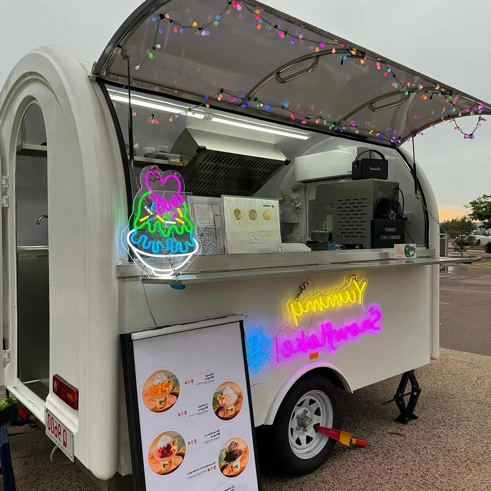European and USA Standard Mobile Shaved Ice Trailer for Sale Icecream Truck Coffee Trailer Commercial Fast Food Truck for Sale
European and USA Standard Mobile Shaved Ice Trailer for Sale Icecream Truck Coffee Trailer Commercial Fast Food Truck for Sale