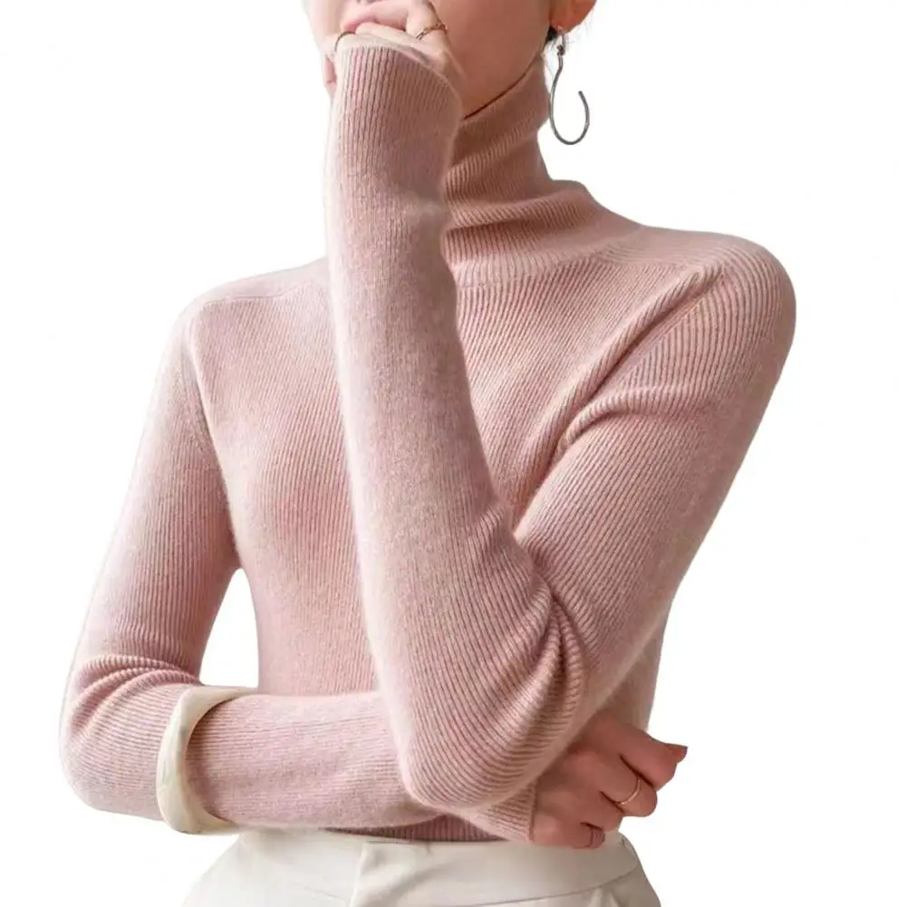 Cozy Pullover Tops Elegant Women's Turtleneck Sweater with Long Sleeves Solid Color Knitwear Top for High Elasticity for Winter
Cozy Pullover Tops Elegant Women's Turtleneck Sweater with Long Sleeves Solid Color Knitwear Top for High Elasticity for Winter