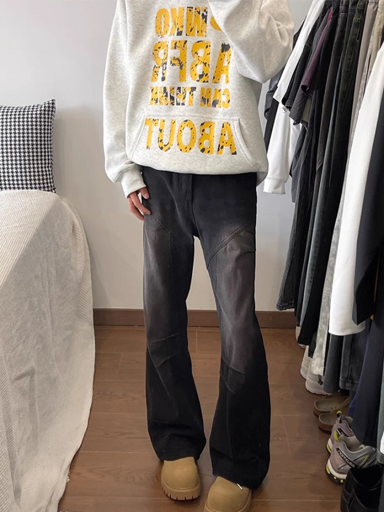 Синие джинсы-колокольчики в стиле ретро, мужские крутые прямые брюки в американском стиле, молодежные износостойкие хлопковые джинсовые джинсы 
Синие джинсы-колокольчики в стиле ретро, мужские крутые прямые брюки в американском стиле, молодежные износостойкие хлопковые джинсовые джинсы