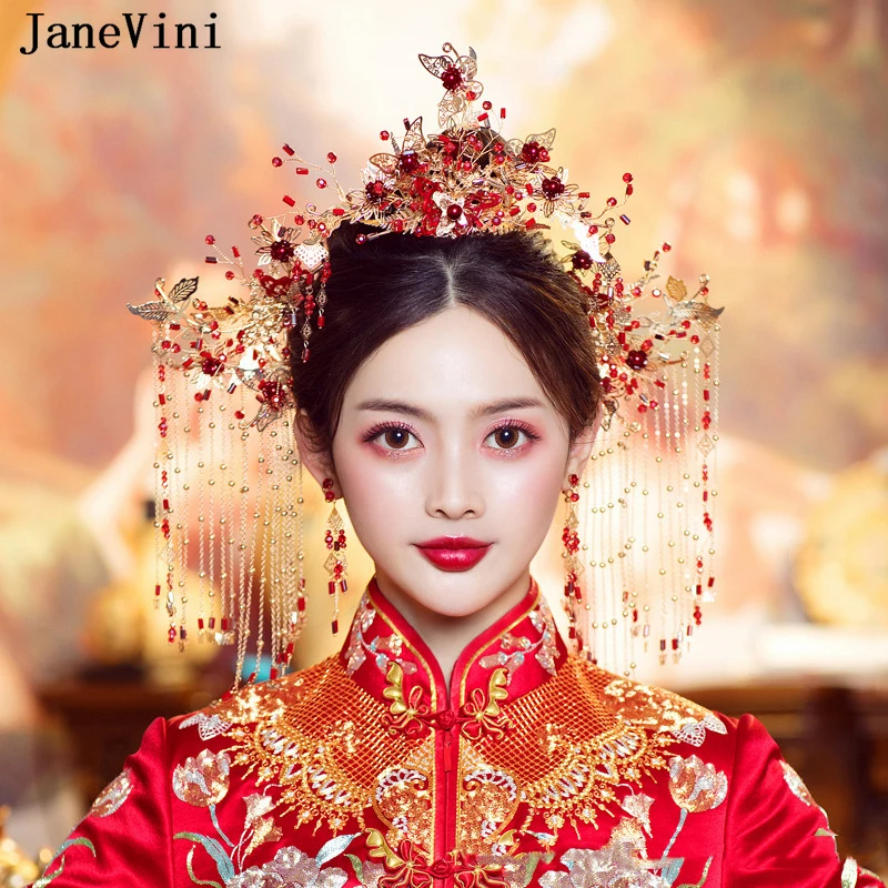 JaneVini Chinese Style Bridal Hair Comb Long Hair Stick Women Pearl Beaded Wedding Headpiece Earrings Hanfu Hair Accessories Set
JaneVini Chinese Style Bridal Hair Comb Long Hair Stick Women Pearl Beaded Wedding Headpiece Earrings Hanfu Hair Accessories Set