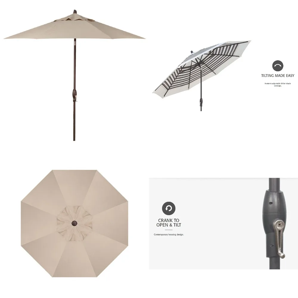 9ft Patio Umbrella Auto-Tilt Bronze Aluminum Frame Outdoor Garden Pool Deck 8 Ribs Sun Protection Antique Beige, Customized
9ft Patio Umbrella Auto-Tilt Bronze Aluminum Frame Outdoor Garden Pool Deck 8 Ribs Sun Protection Antique Beige, Customized