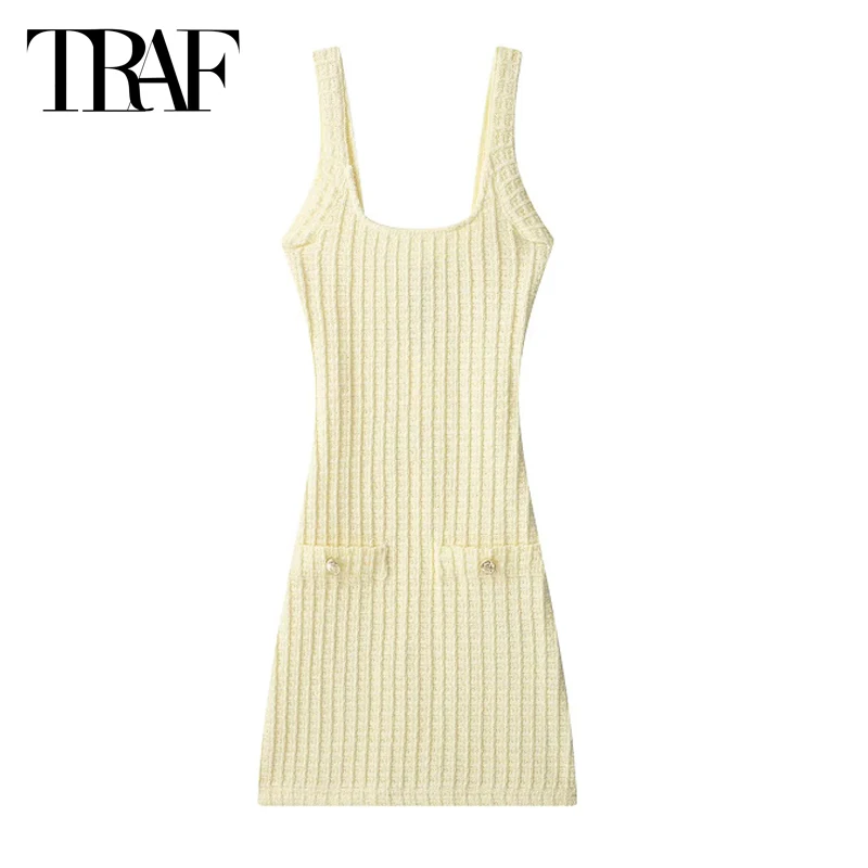 TRAF Yellow Knit Short Dresses 2025 Women's Spring Summer Slim Fit Mini Slip Dresses Fashion Casual Elegant Party Dress Vestidos
TRAF Yellow Knit Short Dresses 2025 Women's Spring Summer Slim Fit Mini Slip Dresses Fashion Casual Elegant Party Dress Vestidos
