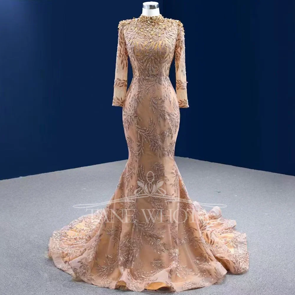 Robe Soirée Luxe 2025 High Length Sleeve Lace-Up Back Sequined Beading Evening Party Dress Customizable Fit Sheath 
Robe Soirée Luxe 2025 High Length Sleeve Lace-Up Back Sequined Beading Evening Party Dress Customizable Fit Sheath
