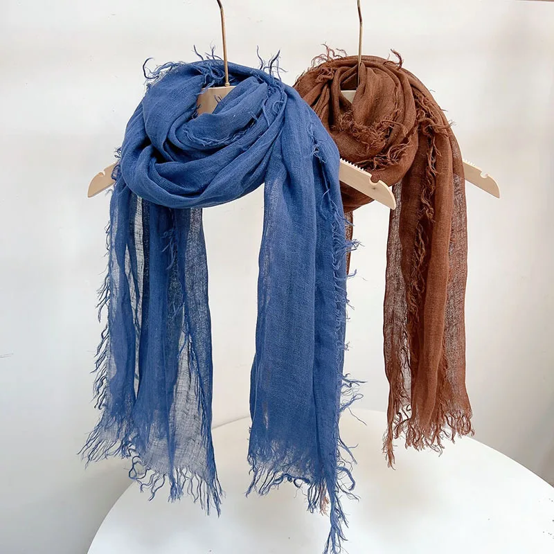 Linen Scarf Women Blue Brown Long Neck Wrap Shawl Sun Protection Breathable Accessory for Summer Spring Autumn Holiday
Linen Scarf Women Blue Brown Long Neck Wrap Shawl Sun Protection Breathable Accessory for Summer Spring Autumn Holiday