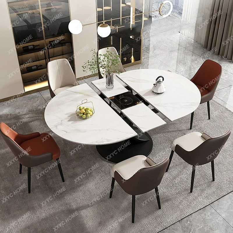 Marble Extendable Dining Table Living Room Restaurant Mobile Dining Table RoundMesas De Jantar Living Room Furniture
Marble Extendable Dining Table Living Room Restaurant Mobile Dining Table RoundMesas De Jantar Living Room Furniture