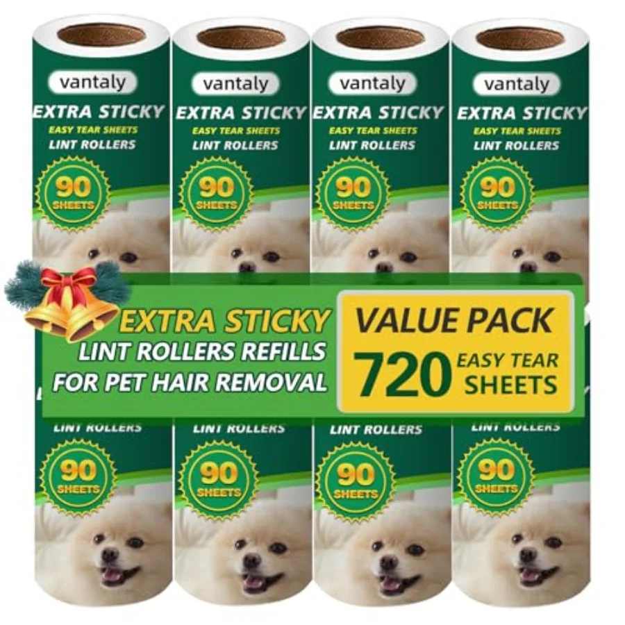 Extra Sticky Lint Roller Refills, Fits Most 3.9-4 Standard Size Lint Roller with Inner Diameter at 1.5, 8 Pack with 720 Sheets
Extra Sticky Lint Roller Refills, Fits Most 3.9-4 Standard Size Lint Roller with Inner Diameter at 1.5, 8 Pack with 720 Sheets