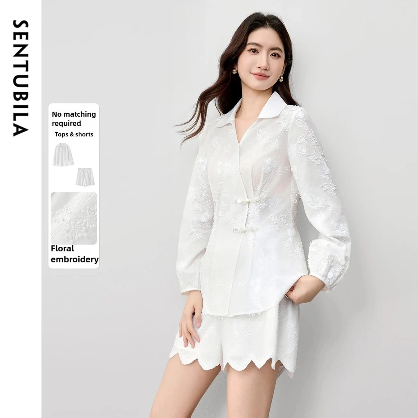 SENTUBILA Temperament Short Sets Women 2026 Autumn Embroidered V-Neck Long Sleeve Tops Elastic Waist Straight Shorts Q53ZA3082
SENTUBILA Temperament Short Sets Women 2026 Autumn Embroidered V-Neck Long Sleeve Tops Elastic Waist Straight Shorts Q53ZA3082