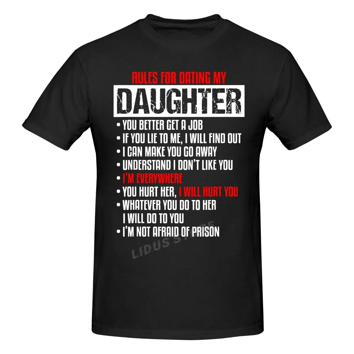 Funny Rules For Dating My Beautiful Daughter Dad T Shirts Graphic Cotton Streetwear Short Sleeve Birthday Gifts Summer T-shirt
Funny Rules For Dating My Beautiful Daughter Dad T Shirts Graphic Cotton Streetwear Short Sleeve Birthday Gifts Summer T-shirt