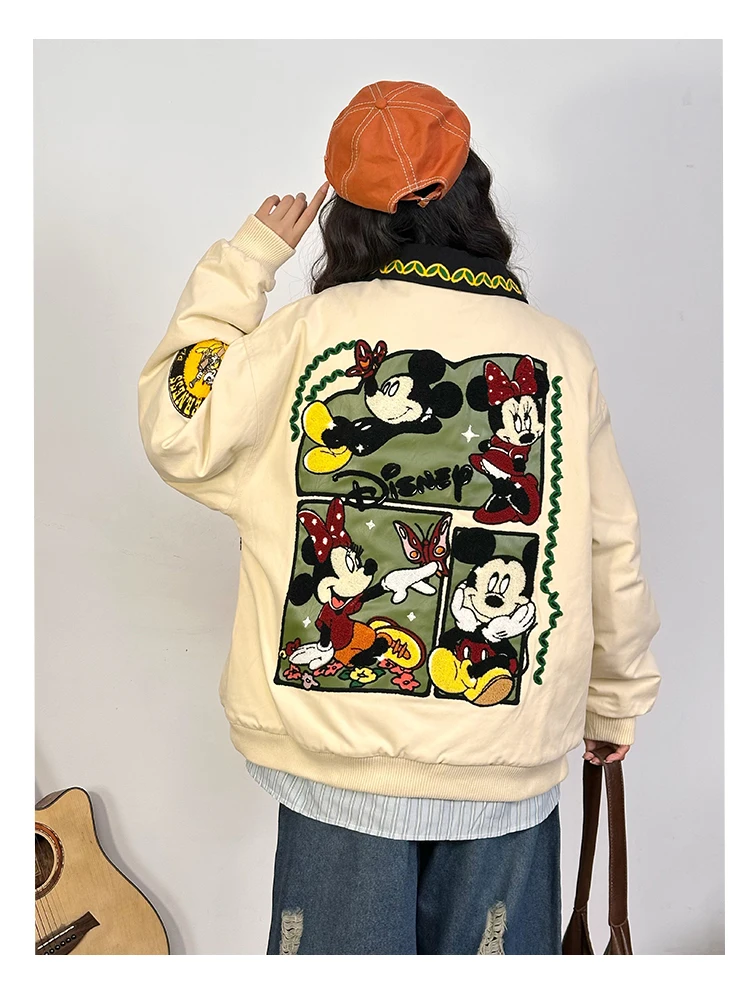 2025 Autumn Winter American Retro Cartoon Towel Embroidery Color Block Thickened Cotton-padded Jacket Loose Fit Sweatshirt Coat
2025 Autumn Winter American Retro Cartoon Towel Embroidery Color Block Thickened Cotton-padded Jacket Loose Fit Sweatshirt Coat
