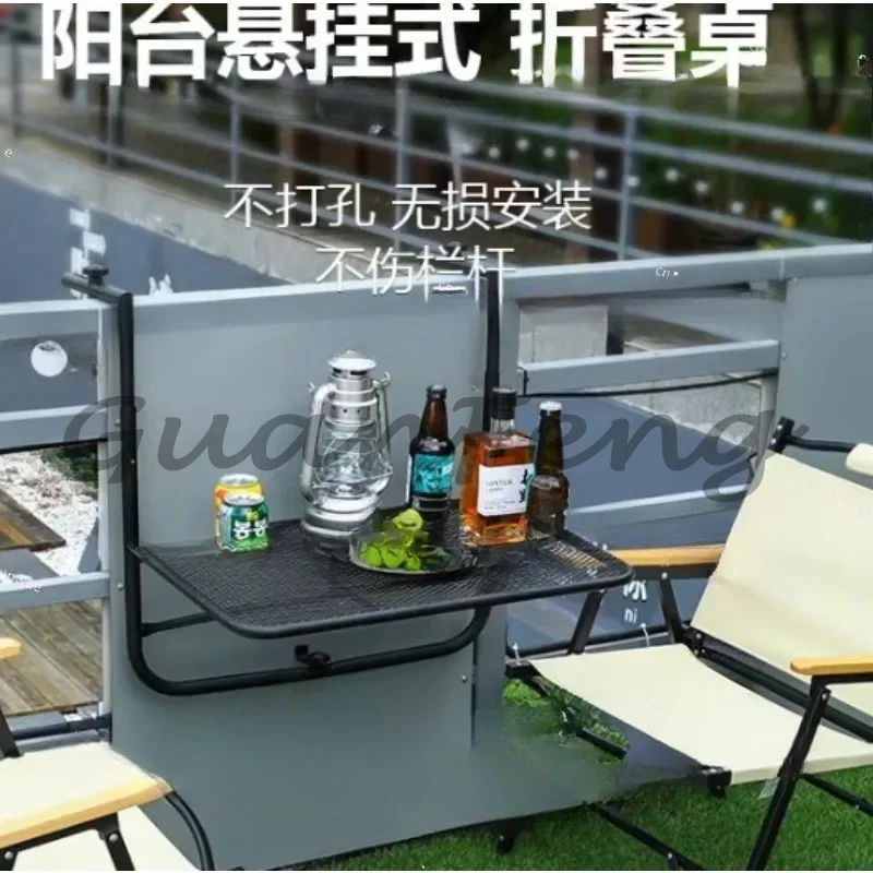Balcony railing hanging table folding lifting small bar table
Balcony railing hanging table folding lifting small bar table