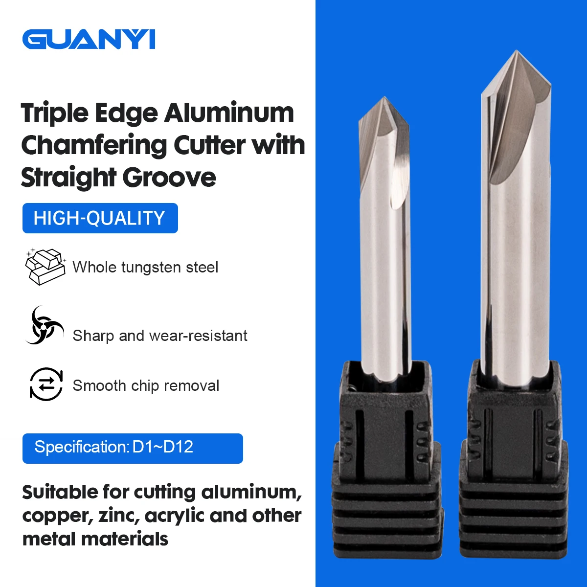 Three-Edge Straight Groove Chamfering Knife For Aluminum Carbide End Milling Cutter Cnc Machine Tool Milling Cutter For Aluminum
Three-Edge Straight Groove Chamfering Knife For Aluminum Carbide End Milling Cutter Cnc Machine Tool Milling Cutter For Aluminum