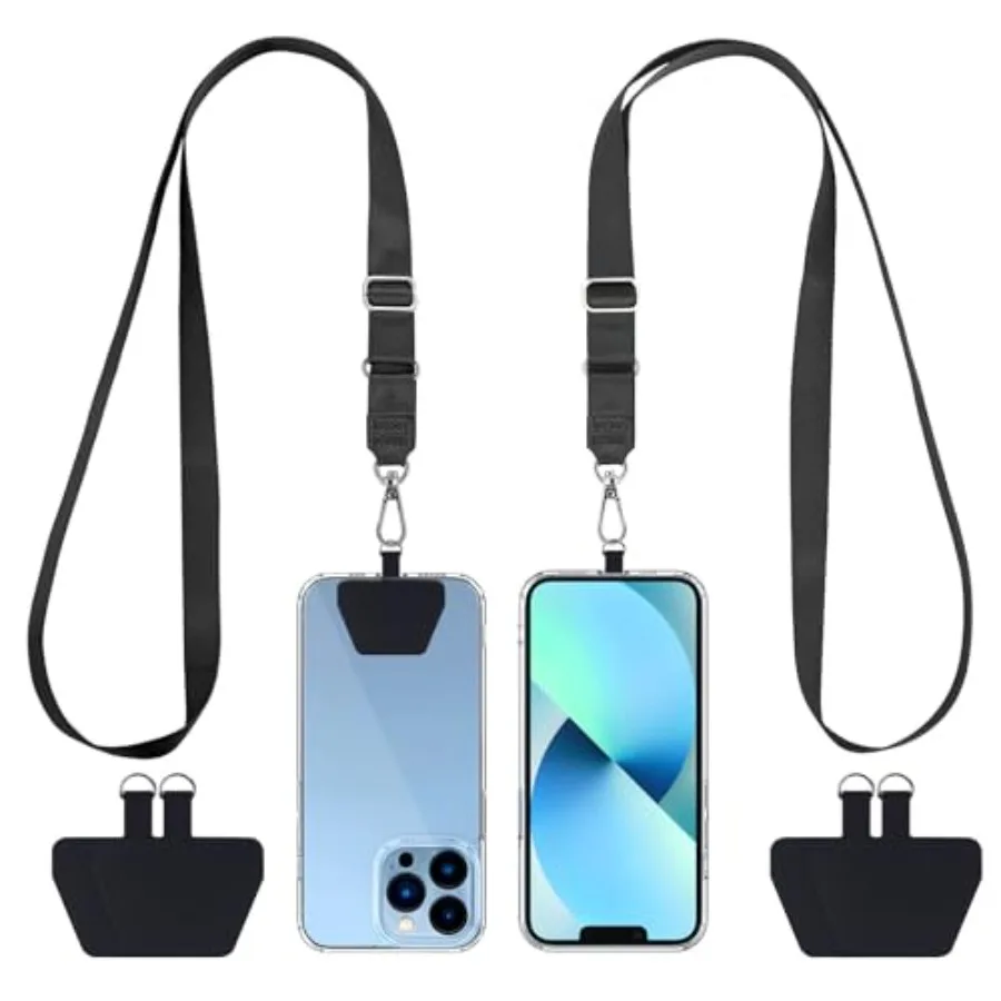 Phone Lanyard 2 Pcs Adjustable Neck Strap, 4 Pcs Patches, Multifuctional Patch Polyester Phone Lanyards Compatible with Most Sm
Phone Lanyard 2 Pcs Adjustable Neck Strap, 4 Pcs Patches, Multifuctional Patch Polyester Phone Lanyards Compatible with Most Sm