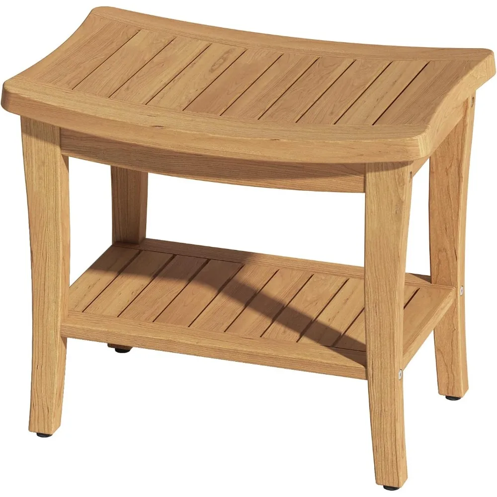 Teak Bathroom Stool, Waterproof Shower Bench with Storage Shelf, Spa Sauna Stool with Anti-Slip Feet, Durable Teak Wood Shower
Teak Bathroom Stool, Waterproof Shower Bench with Storage Shelf, Spa Sauna Stool with Anti-Slip Feet, Durable Teak Wood Shower