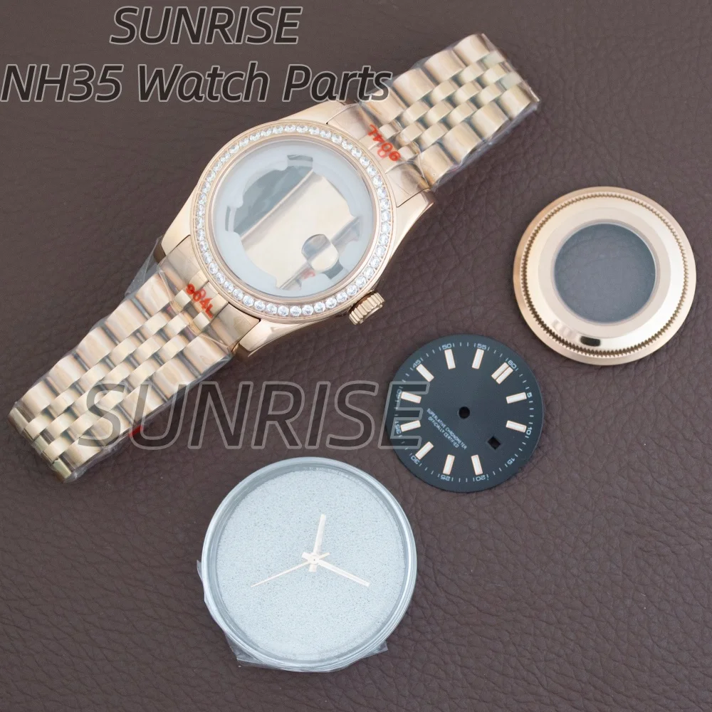 33MM Diamond Case Lady's NH05 NH06 Watch Accessories Stainlsee Steel Case Strap Sapphire Glass 24.5mm Dial Pointers Waterproof
33MM Diamond Case Lady's NH05 NH06 Watch Accessories Stainlsee Steel Case Strap Sapphire Glass 24.5mm Dial Pointers Waterproof