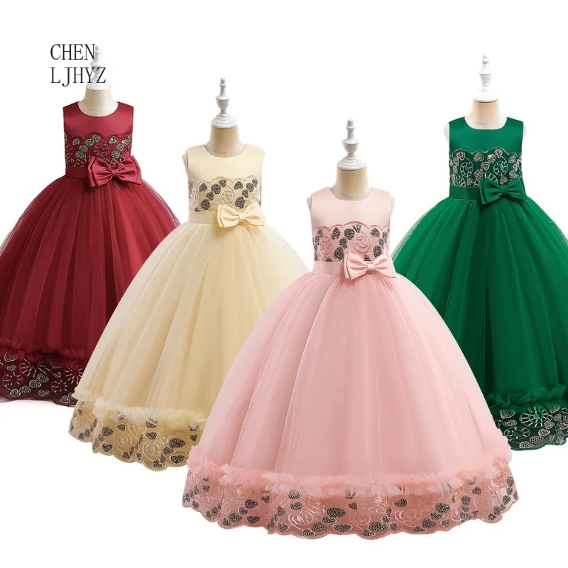 Flower Girl Wedding Dress for Kids, Embroidered Tulle Princess Gown with Puffy Skirt for Performances
Flower Girl Wedding Dress for Kids, Embroidered Tulle Princess Gown with Puffy Skirt for Performances