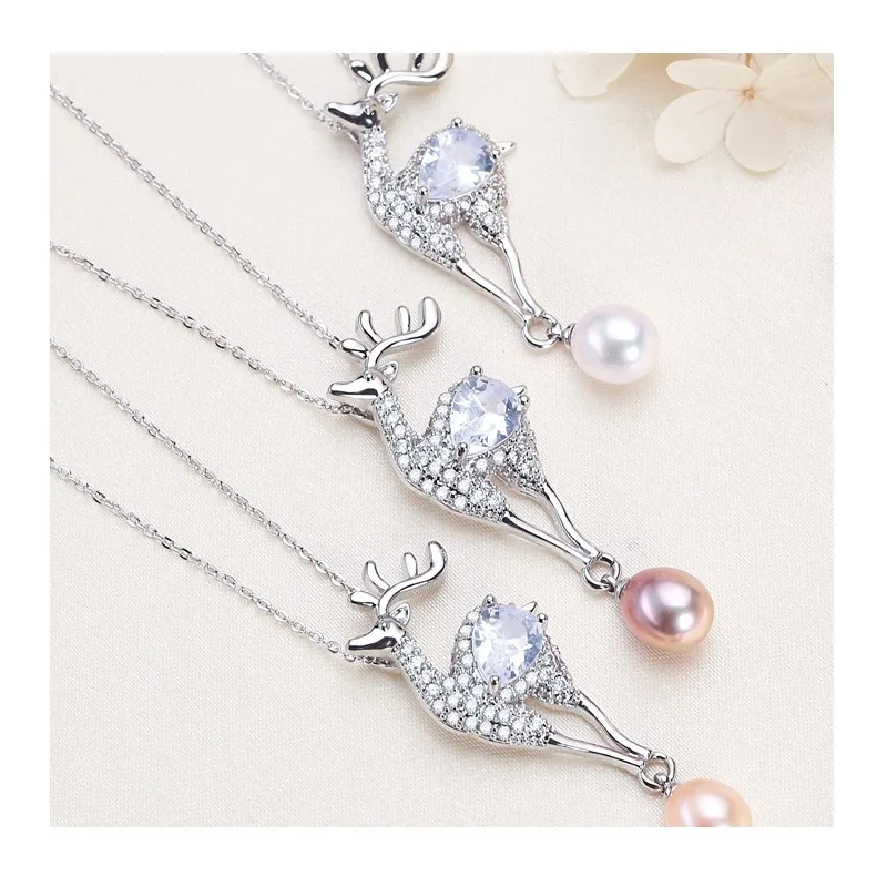 Fashion Little Fresh One Deer Has Your Copper Gold-plated Deer Collarbone Chain Freshwater Pearl Pendant Necklace Jewelry for Wo
Fashion Little Fresh One Deer Has Your Copper Gold-plated Deer Collarbone Chain Freshwater Pearl Pendant Necklace Jewelry for Wo