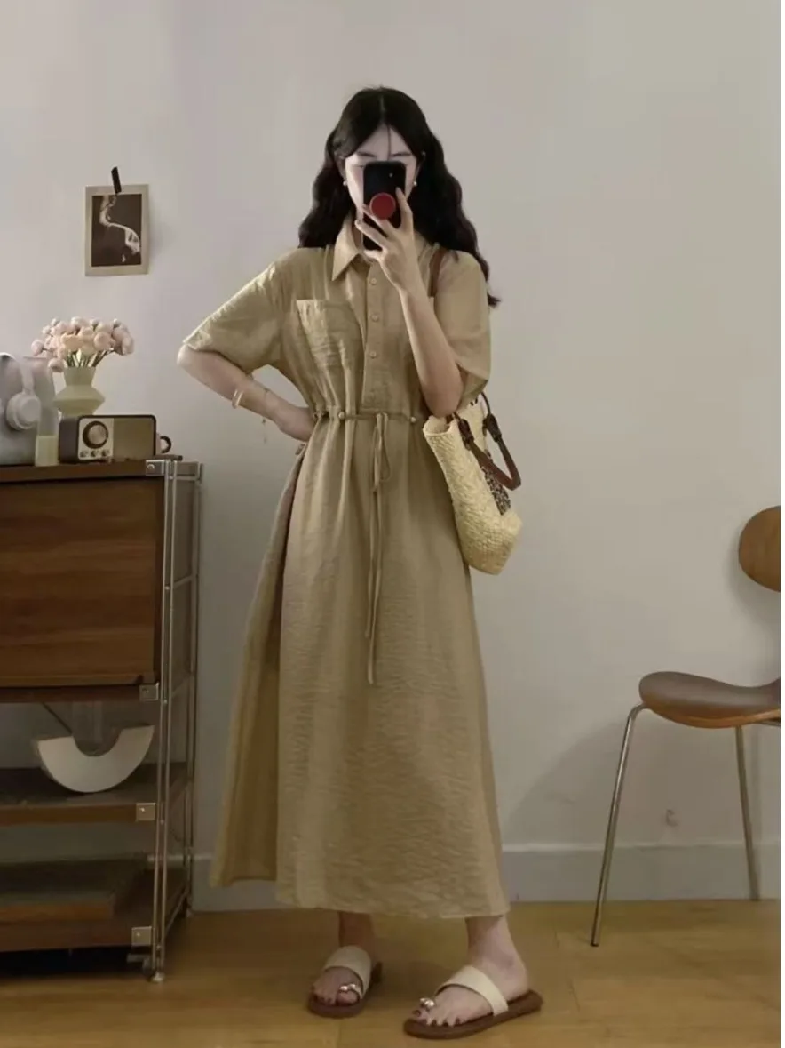 plus Size Women's Korean Style Collar Short Sleeve Dress A-Line Silhouette Waist-Cinching Belt Summer New Arrival
plus Size Women's Korean Style Collar Short Sleeve Dress A-Line Silhouette Waist-Cinching Belt Summer New Arrival