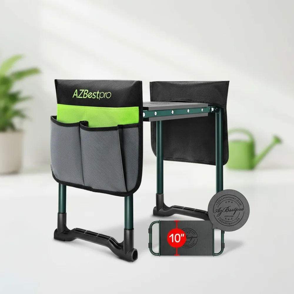 Heavy Duty Foldable Garden Kneeler Seat - 10" Wide EVA Stool with Tool Bags, Knee Back Pain Relief for Women Gardeners
Heavy Duty Foldable Garden Kneeler Seat - 10" Wide EVA Stool with Tool Bags, Knee Back Pain Relief for Women Gardeners