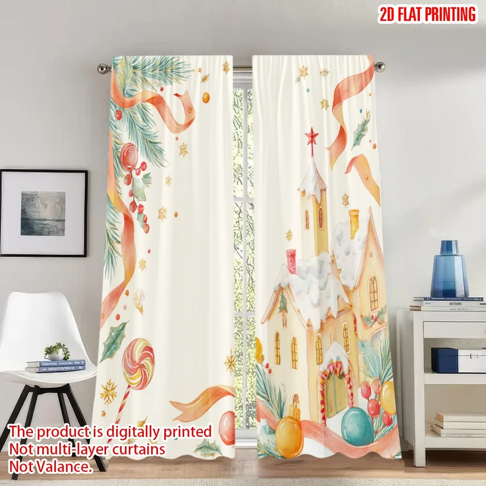 2pcs 2D flat printing Happy Christmas Scene Curtains Christmas Scene Baubles Ribbon Pine Digital Printed Polyester Drapes Family
2pcs 2D flat printing Happy Christmas Scene Curtains Christmas Scene Baubles Ribbon Pine Digital Printed Polyester Drapes Family