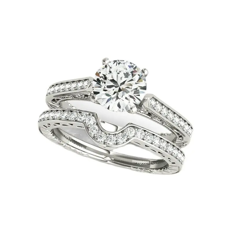 LESF 1 Carat Round Moissanite 925 Sterling Silver Ring Sets For Women Wedding Bands Engagement Gift
LESF 1 Carat Round Moissanite 925 Sterling Silver Ring Sets For Women Wedding Bands Engagement Gift