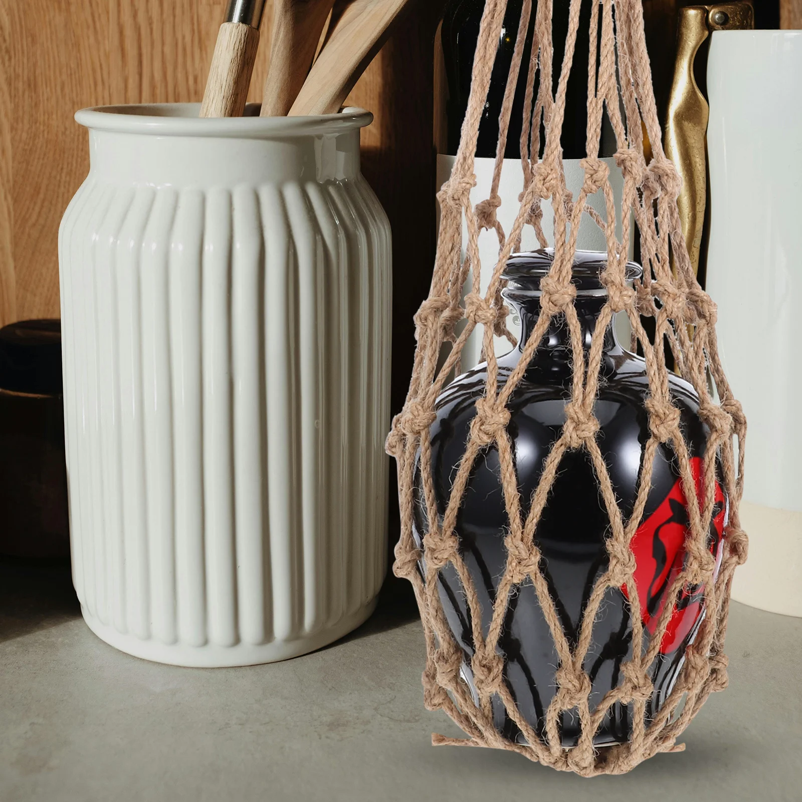 2pcs Macrame Twine Rope Wine Jar Net Bag Vintage Wine Bottle Holder For Home Bar Restaurant Storage Travel Mesh Carrier Case
2pcs Macrame Twine Rope Wine Jar Net Bag Vintage Wine Bottle Holder For Home Bar Restaurant Storage Travel Mesh Carrier Case