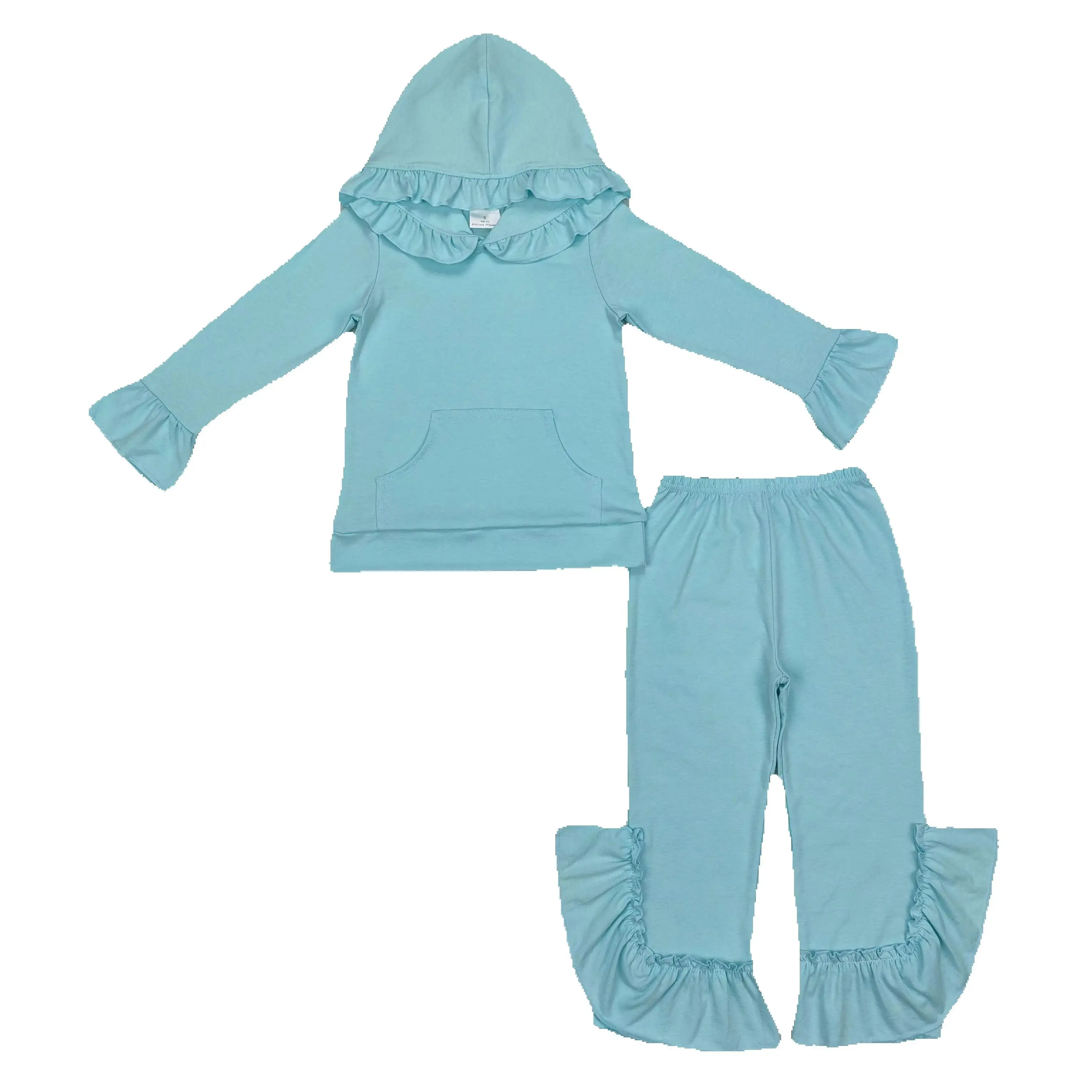 GLP2057 Kids Girls Autumn Outfit Sets Long Sleeves Solid teal lace hoodie Print With Trousers Children Clothes Rts No Moq
GLP2057 Kids Girls Autumn Outfit Sets Long Sleeves Solid teal lace hoodie Print With Trousers Children Clothes Rts No Moq