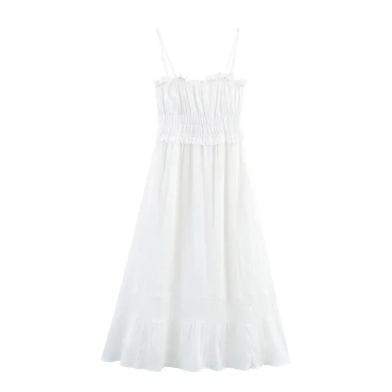 Женское элегантное белое платье средней длины с топом, тонкое летнее модное простое сказочное праздничное платье на бретельках
Женское элегантное белое платье средней длины с топом, тонкое летнее модное простое сказочное праздничное платье на бретельках