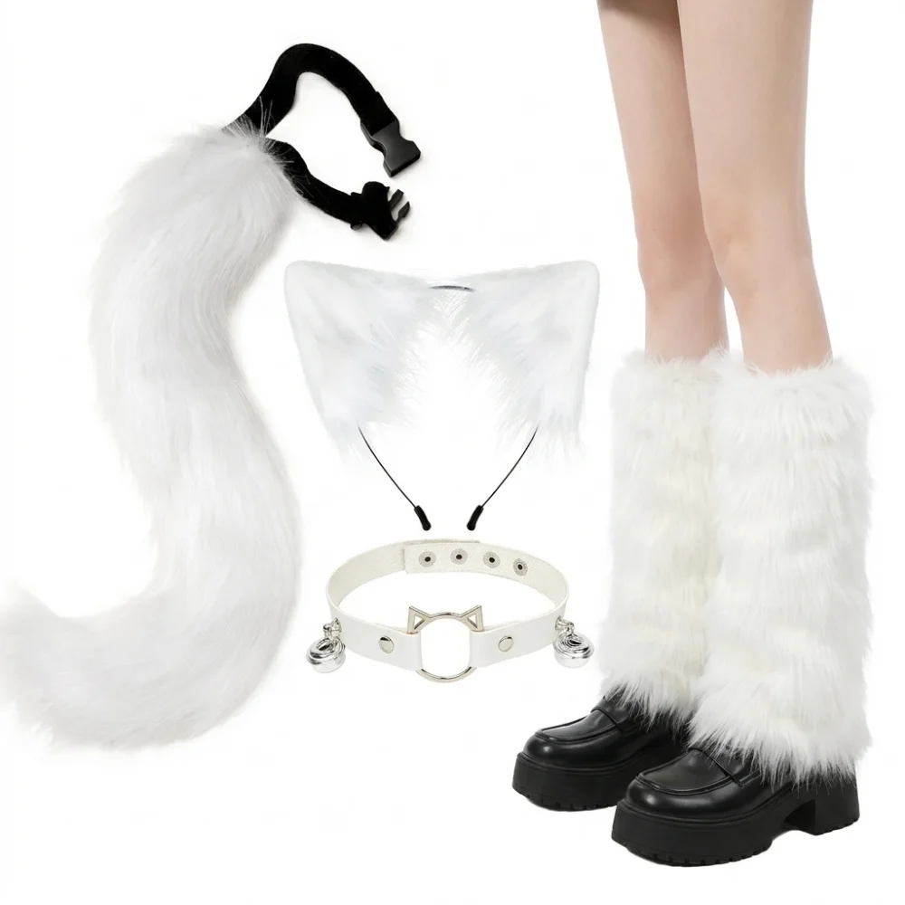Artificial Fur Fox Tail And Ears Set Plus Cute Paw Gloves Lolita Style Knitted Black White Boot Covers Halloween Cosplay
Artificial Fur Fox Tail And Ears Set Plus Cute Paw Gloves Lolita Style Knitted Black White Boot Covers Halloween Cosplay