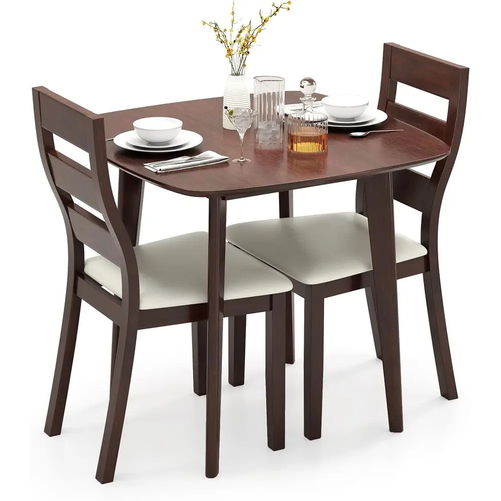 3-Piece Dining Table Set or 2, Wooden Square Kitchen Table and 2 Chairs with Padded Seat, Ladder Back, Space-Saving Dinette Set
3-Piece Dining Table Set or 2, Wooden Square Kitchen Table and 2 Chairs with Padded Seat, Ladder Back, Space-Saving Dinette Set