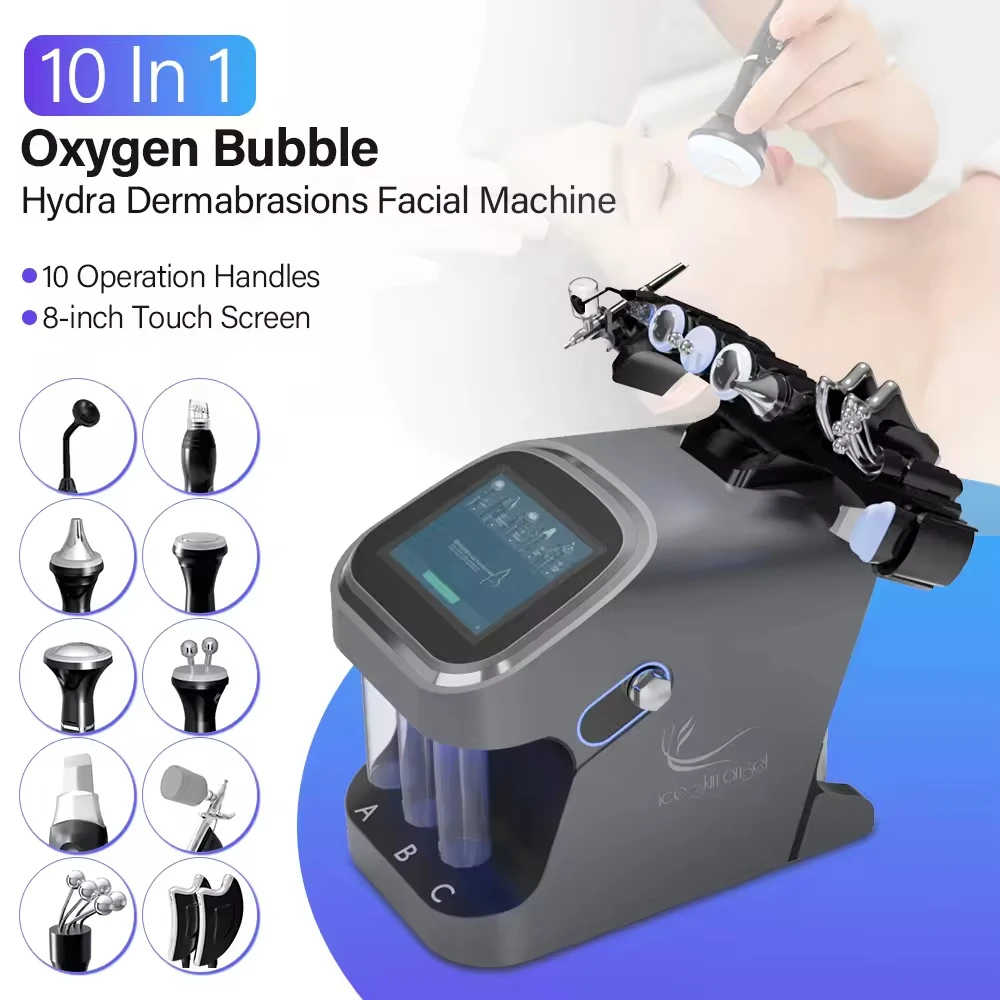 10 in 1 Oxygen Bubble Hydradermabrasion Face Cleaning Machine with 8 Inch Screen Blackhead-Removal
10 in 1 Oxygen Bubble Hydradermabrasion Face Cleaning Machine with 8 Inch Screen Blackhead-Removal