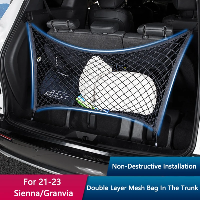 TAJIAN Car Trunk Storage Bag Tail Box Tuck Net Modification Double Layer Mesh Bag Auto Trim For Toyota 2021-2023 Sienna/Granvia
TAJIAN Car Trunk Storage Bag Tail Box Tuck Net Modification Double Layer Mesh Bag Auto Trim For Toyota 2021-2023 Sienna/Granvia