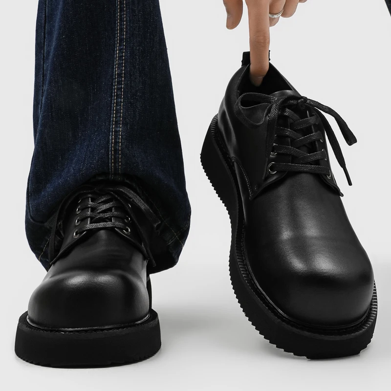Men's Derby Shoes Thick Bottom Heightening Casual Business Leather Shoes round Toe Rubber Outsole Winter Wear Comfortable
Men's Derby Shoes Thick Bottom Heightening Casual Business Leather Shoes round Toe Rubber Outsole Winter Wear Comfortable