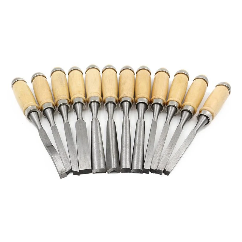 Cr-V Chisels Beech Handle Woodworking Professional Lathe Gouges Tools 12PCS Wood Carving Chisels Kit for Beginners
Cr-V Chisels Beech Handle Woodworking Professional Lathe Gouges Tools 12PCS Wood Carving Chisels Kit for Beginners