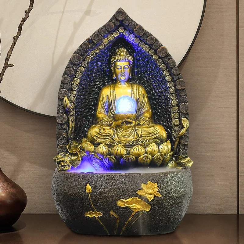 Buddha Statue Water Fountain Indoor Zen Style Humidifier with LED Light Home Decor
Buddha Statue Water Fountain Indoor Zen Style Humidifier with LED Light Home Decor