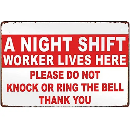 Original Retro Design A Night Shitf Worker Lives Here Metal Signs Wall Art | Thick Tinplate Print Poster Wall Decoration
Original Retro Design A Night Shitf Worker Lives Here Metal Signs Wall Art | Thick Tinplate Print Poster Wall Decoration
